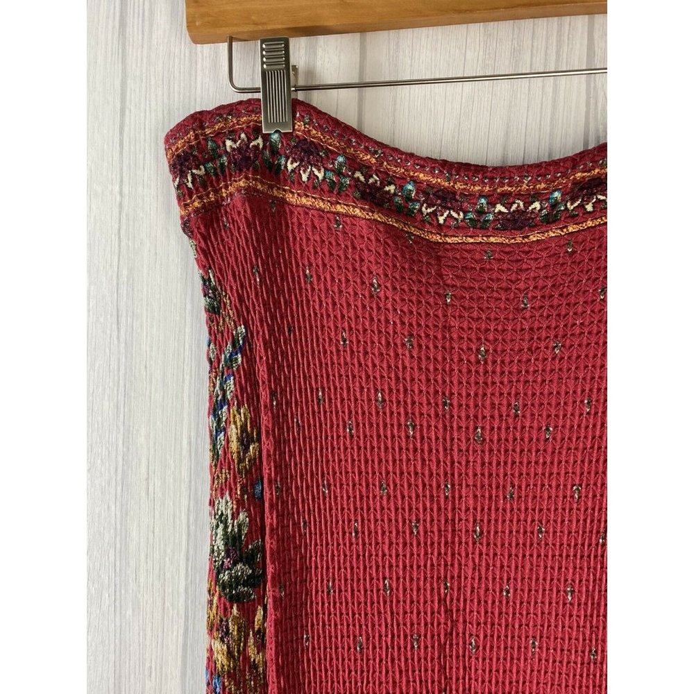 Farm Rio Anthropologie Red Catalina Midi Skirt - Picture 7 of 9